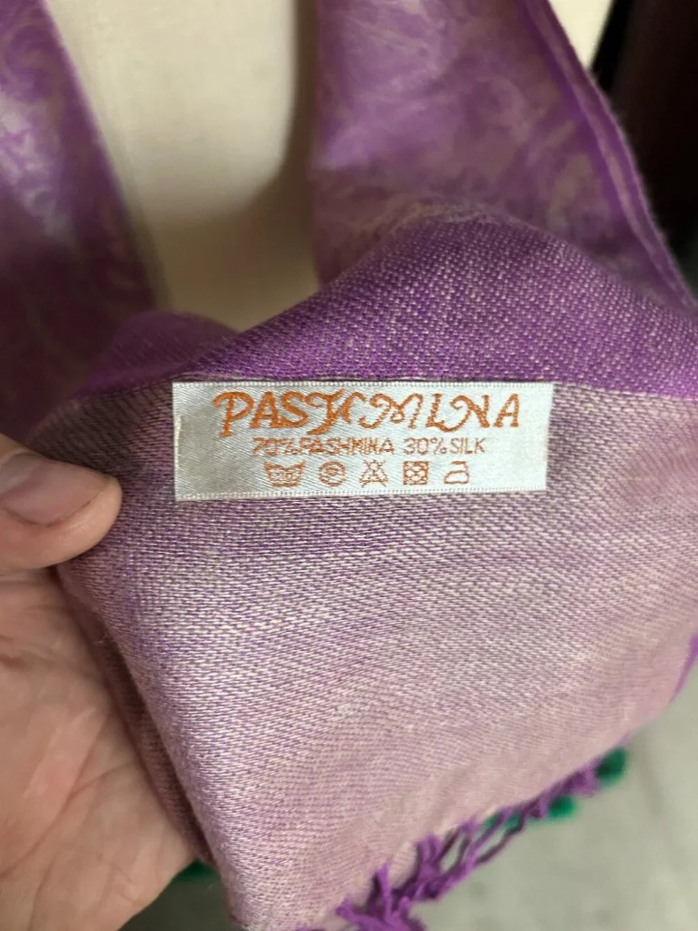 Pashmina Shawl - Purple and Gold Paisley